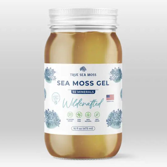 True Sea Moss, Gel de mousse de mer, Wildcrafted, 453g