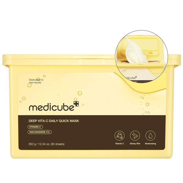 medicube, Masque Rapide Quotidien Deep Vita C, 30pcs