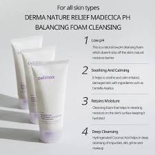 celimax, Mousse nettoyante Derma Nature Relief Madecica pH Balancing, 150ml