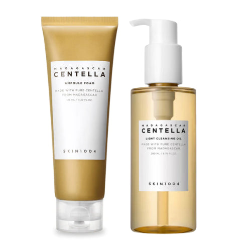 SKIN1004, Kit Double Nettoyage Madagascar Centella, Huile 200ml + Mousse 125ml