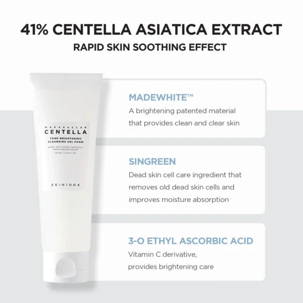 SKIN1004, Gel Mousse Nettoyante Eclaircissante Centella De Madagascar, 125 ml