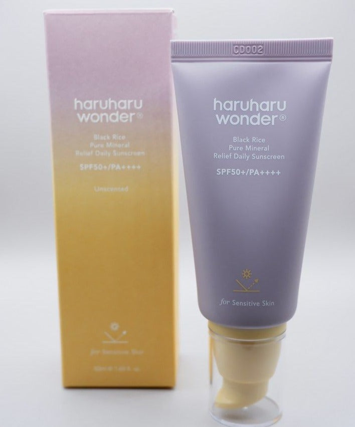 Haruharu WONDER, Creme Solaire Minerale au riz noir Relief Daily, 50 ml