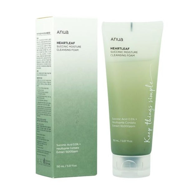 Anua, Mousse Nettoyante Hydratante Succinique Heartleaf, 150 ml