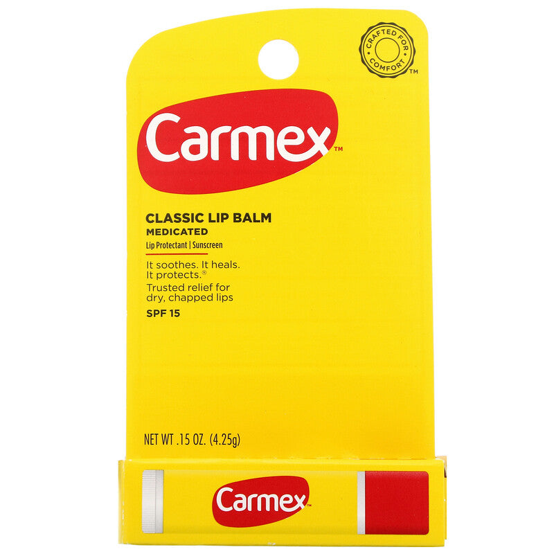 Carmex, baume à lèvres stick classique, médicamenteux, SPF 15