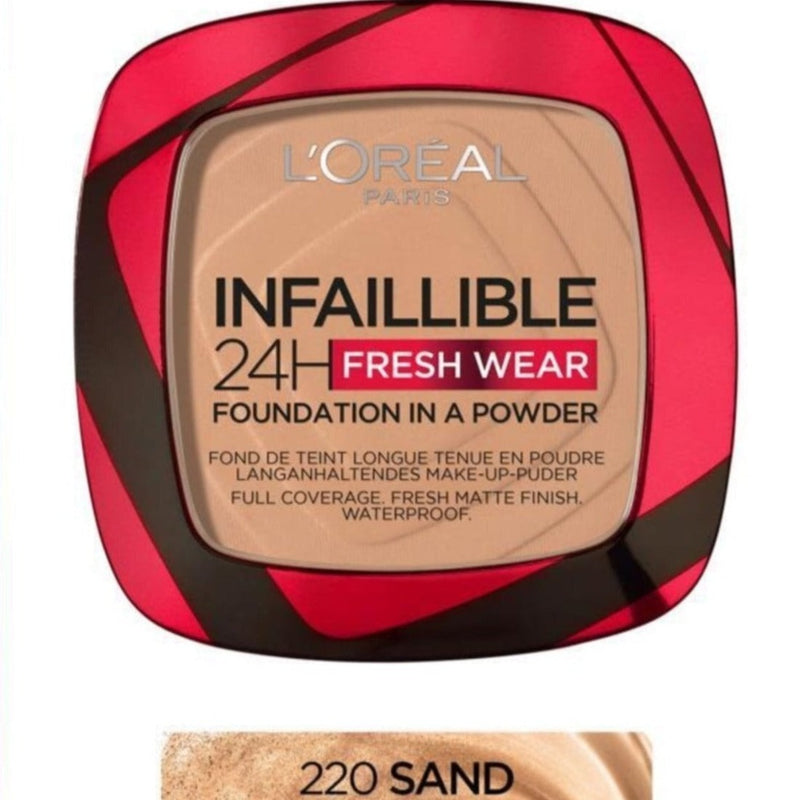 L'Oreal Paris, Fond de teint en Poudre Infaillible 24h Fresh Wear, 220 Sand